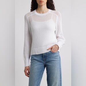 Lightweight Open-Knit White Women's Sweater